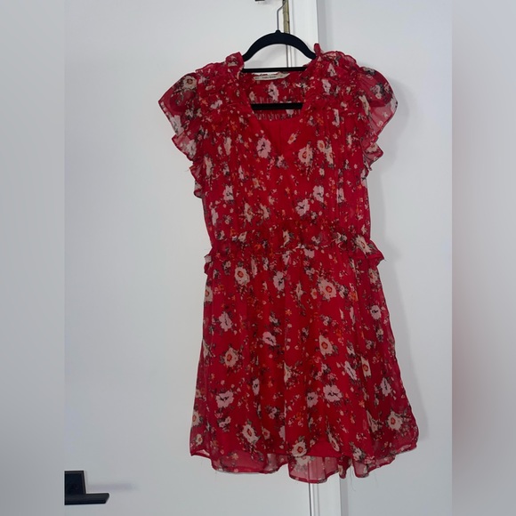 Zara red flowery flowy dress - Picture 4 of 5